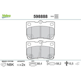 Valeo 598888 Bremsbelagsatz, Scheibenbremse Valeo 598888 Bremsbelagsatz, Scheibenbremse