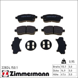 Bremsbelagsatz, Scheibenbremse 22824.150.1 Bremsbelagsatz, Scheibenbremse 22824.150.1