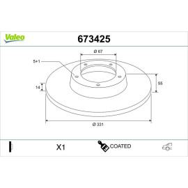 Bremsscheibe 673425 Bremsscheibe 673425