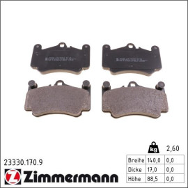 Bremsbelagsatz, Scheibenbremse 23330.170.9 Bremsbelagsatz, Scheibenbremse 23330.170.9