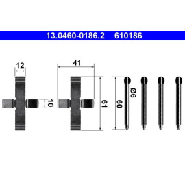 Zubehörsatz, Scheibenbremsbelag 13.0460-0186.2 Zubehörsatz, Scheibenbremsbelag 13.0460-0186.2