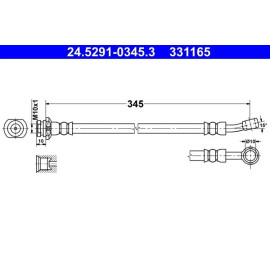 ATE 24.5291-0345.3 Bremsschlauch ATE 24.5291-0345.3 Bremsschlauch
