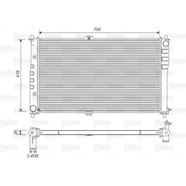 VALEO 701602 Kühler, Motorkühlung für KIA CARNIVAL Aluminium, 418x700x26mm, ohne Kühlmittelregler