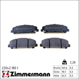 Bremsbelagsatz, Scheibenbremse 22042.180.1 Bremsbelagsatz, Scheibenbremse 22042.180.1