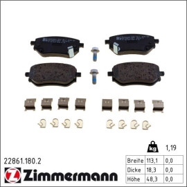 Bremsbelagsatz, Scheibenbremse 22861.180.2 Bremsbelagsatz, Scheibenbremse 22861.180.2