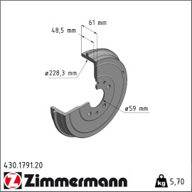 Bremstrommel 430.1791.20 Bremstrommel 430.1791.20