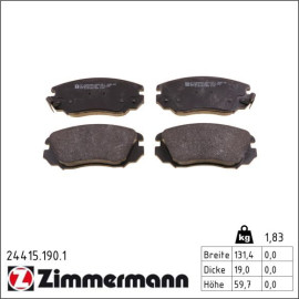 Bremsbelagsatz, Scheibenbremse 24415.190.1 Bremsbelagsatz, Scheibenbremse 24415.190.1
