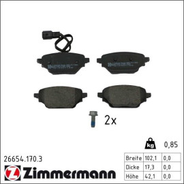 Bremsbelagsatz, Scheibenbremse 26654.170.3 Bremsbelagsatz, Scheibenbremse 26654.170.3