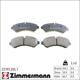 Bremsbelagsatz, Scheibenbremse 22791.205.1 Bremsbelagsatz, Scheibenbremse 22791.205.1