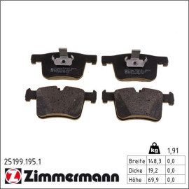 Bremsbelagsatz, Scheibenbremse 25199.195.1 Bremsbelagsatz, Scheibenbremse 25199.195.1