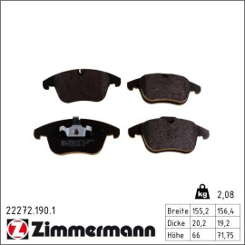 Zimmermann Bremsbelagsatz 22272.190.1 Zimmermann Bremsbelagsatz 22272.190.1