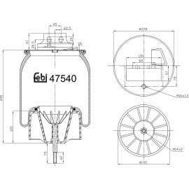 FEBI BILSTEIN 47540 Federbalg, Luftfederung FEBI BILSTEIN 47540 Federbalg, Luftfederung