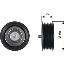 Umlenk-/Führungsrolle, Keilrippenriemen T36487
