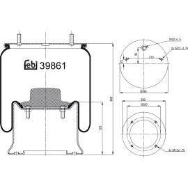 FEBI BILSTEIN 39861 Federbalg, Luftfederung FEBI BILSTEIN 39861 Federbalg, Luftfederung