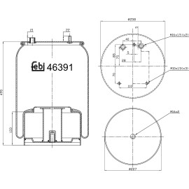 FEBI BILSTEIN 46391 Federbalg, Luftfederung FEBI BILSTEIN 46391 Federbalg, Luftfederung