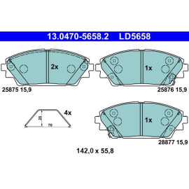 Bremsbelagsatz, Scheibenbremse 13.0470-5658.2 Bremsbelagsatz, Scheibenbremse 13.0470-5658.2