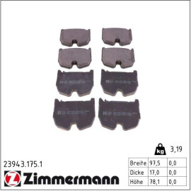 Bremsbelagsatz, Scheibenbremse 23943.175.1 Bremsbelagsatz, Scheibenbremse 23943.175.1