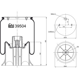 FEBI BILSTEIN 39504 Federbalg, Luftfederung FEBI BILSTEIN 39504 Federbalg, Luftfederung