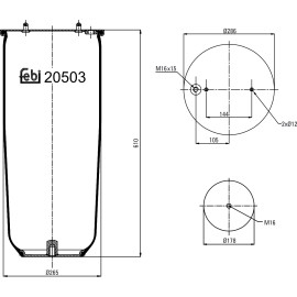 FEBI BILSTEIN 20503 Federbalg, Luftfederung FEBI BILSTEIN 20503 Federbalg, Luftfederung