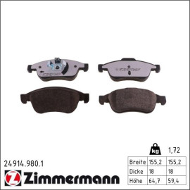 Bremsbelagsatz, Scheibenbremse 24914.980.1 Bremsbelagsatz, Scheibenbremse 24914.980.1