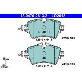 ATE 13.0470-2613.2 Bremsbelagsatz, Scheibenbremse Ceramic ATE 13.0470-2613.2 Bremsbelagsatz, Scheibenbremse Ceramic