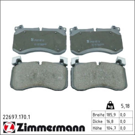 Bremsbelagsatz, Scheibenbremse 22697.170.1 Bremsbelagsatz, Scheibenbremse 22697.170.1