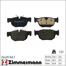Bremsbelagsatz, Scheibenbremse 26409.160.1 Bremsbelagsatz, Scheibenbremse 26409.160.1