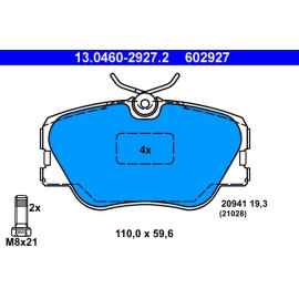 Bremsbelagsatz, Scheibenbremse 13.0460-2927.2 Bremsbelagsatz, Scheibenbremse 13.0460-2927.2