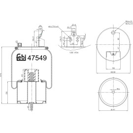 FEBI BILSTEIN 47549 Federbalg, Luftfederung FEBI BILSTEIN 47549 Federbalg, Luftfederung