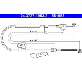 Seilzug, Feststellbremse 24.3727-1953.2 Seilzug, Feststellbremse 24.3727-1953.2