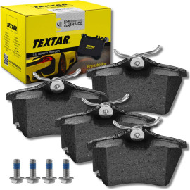 TEXTAR 2355402 Bremsbeläge nicht für Verschleißwarnanzeiger vorbereitet, mit Bremssattelschrauben, mit Zubehör TEXTAR 2355402 Bremsbeläge nicht für Verschleißwarnanzeiger vorbereitet, mit Bremssattelschrauben, mit Zubehör