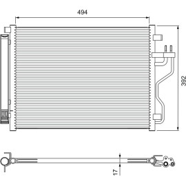 VALEO 814396 Klimakondensator ohne Trockner, Aluminium, 374mm, R 134a