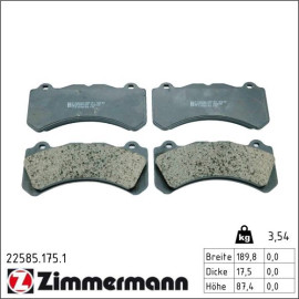 Bremsbelagsatz, Scheibenbremse 22585.175.1 Bremsbelagsatz, Scheibenbremse 22585.175.1