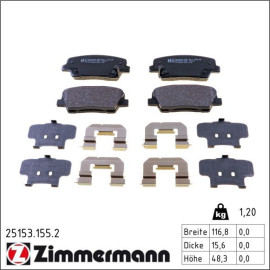 Bremsbelagsatz, Scheibenbremse 25153.155.2 Bremsbelagsatz, Scheibenbremse 25153.155.2