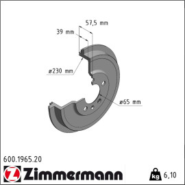 Bremstrommel 600.1965.20 Bremstrommel 600.1965.20