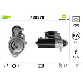 VALEO 438370 Anlasser 12V, 2kW, Zähnez.: 11, R 73, Ø 76 mm VALEO 438370 Anlasser 12V, 2kW, Zähnez.: 11, R 73, Ø 76 mm