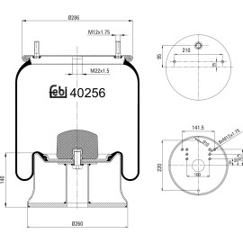 FEBI BILSTEIN 40256 Federbalg, Luftfederung FEBI BILSTEIN 40256 Federbalg, Luftfederung