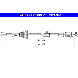 ATE 24.3727-1308.2 Seilzug, Feststellbremse ATE 24.3727-1308.2 Seilzug, Feststellbremse