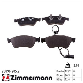 Bremsbelagsatz, Scheibenbremse 23896.205.2