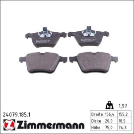 Bremsbelagsatz, Scheibenbremse 24079.185.1 Bremsbelagsatz, Scheibenbremse 24079.185.1