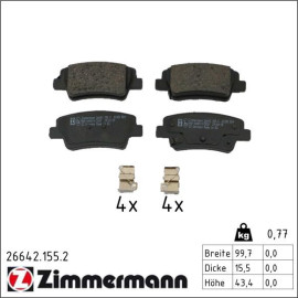 Bremsbelagsatz, Scheibenbremse 26642.155.2 Bremsbelagsatz, Scheibenbremse 26642.155.2