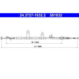 Seilzug, Feststellbremse 24.3727-1832.2 Seilzug, Feststellbremse 24.3727-1832.2