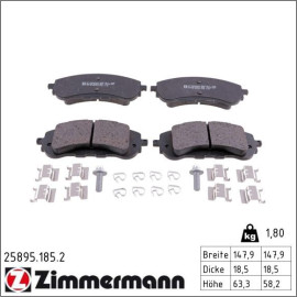 Bremsbelagsatz, Scheibenbremse 25895.185.2 Bremsbelagsatz, Scheibenbremse 25895.185.2