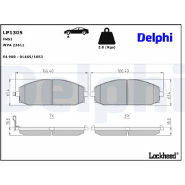 Delphi LP1305 Bremsbelagsatz, Scheibenbremse Delphi LP1305 Bremsbelagsatz, Scheibenbremse
