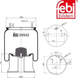 FEBI BILSTEIN 39542 Federbalg, Luftfederung FEBI BILSTEIN 39542 Federbalg, Luftfederung