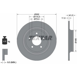 TEXTAR 92148200 Bremsscheibe für MAZDA PREMACY, 5 302x11mm, 05/05x114,3, voll TEXTAR 92148200 Bremsscheibe für MAZDA PREMACY, 5 302x11mm, 05/05x114,3, voll