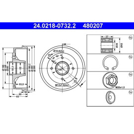 Bremstrommel 24.0218-0732.2 Bremstrommel 24.0218-0732.2