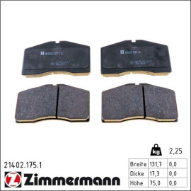 Bremsbelagsatz, Scheibenbremse 21402.175.1 Bremsbelagsatz, Scheibenbremse 21402.175.1