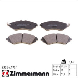 Bremsbelagsatz, Scheibenbremse 23234.170.1 Bremsbelagsatz, Scheibenbremse 23234.170.1
