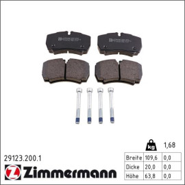 Bremsbelagsatz, Scheibenbremse 29123.200.1 Bremsbelagsatz, Scheibenbremse 29123.200.1